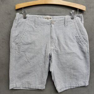 EXPRESS Stripe Chino Shorts Men's  SIZE 32 Blue White Stripe‎ Seersucker